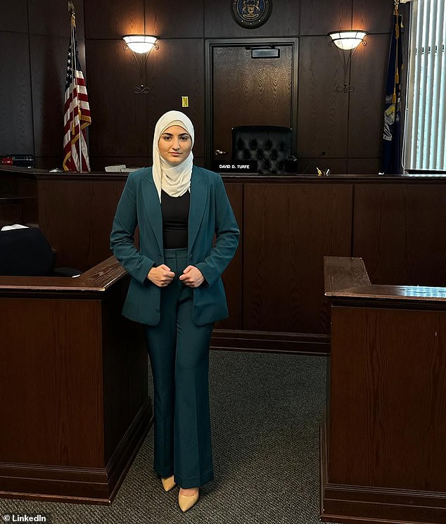 The law school graduate (pictured) was crowned Miss Wayne County 2025 on Sunday - earning both a spot at the Miss Michigan pageant and a shot at Miss America, a national platform that has launched careers and elevated important causes for over 100 years