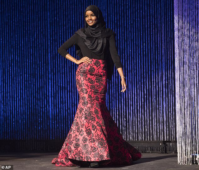 Nearly a decade ago, 19-year-old Halima Aden (pictured) made history as the first contestant to compete in a hijab and burkini - a full-body swimsuit - throughout the entire Miss Minnesota USA pageant